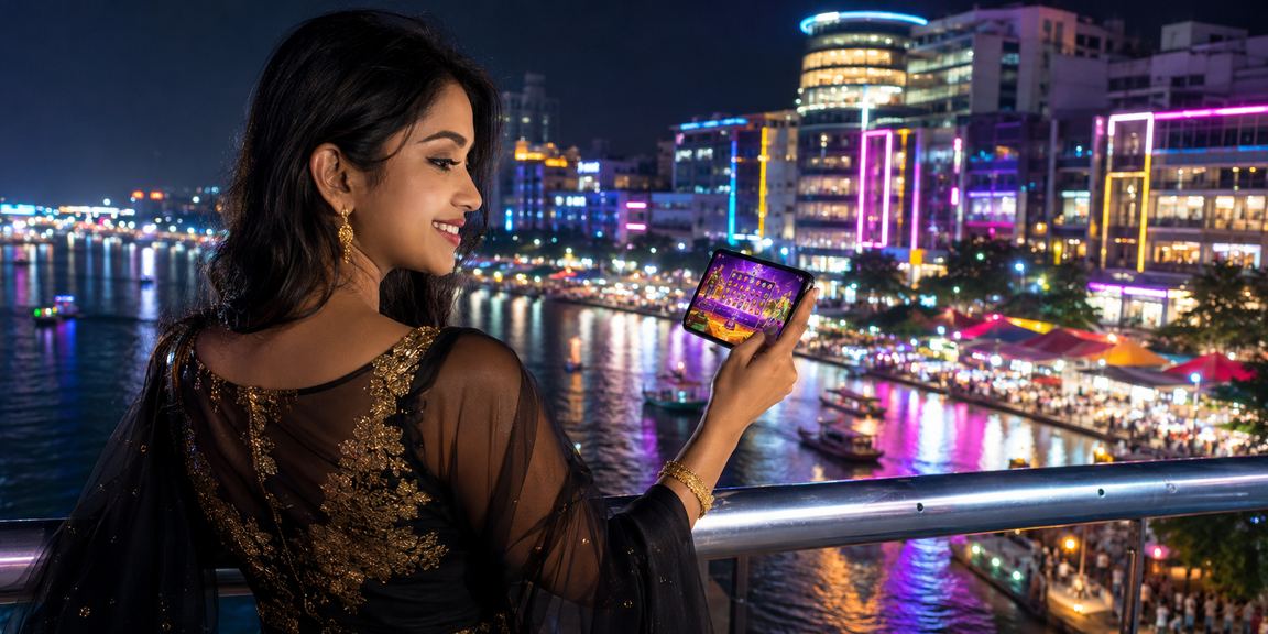 বরিশালের নাইট মার্কেটে মোবাইলে 8111 ক্যাসিনো গেম খেলছেন একজন ব্যবহারকারী